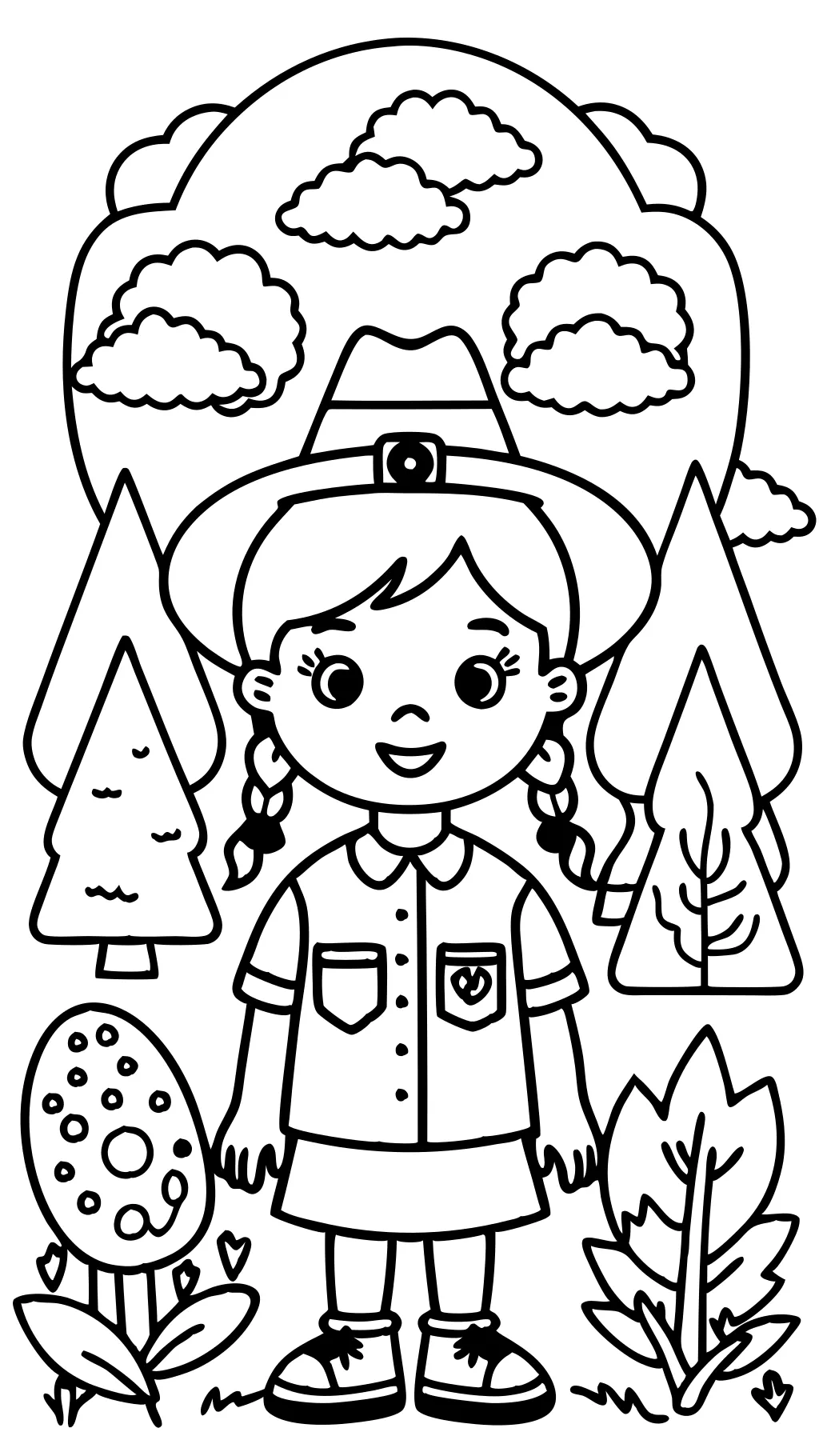 Páginas para colorear de Girl Scouts PDF gratis